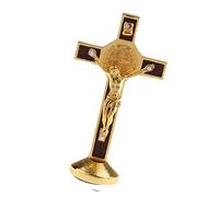 sharprepublic Crucifix Jesus Christ Cross Statue Figurine For Car Home Chapel Decor - Gold, as described