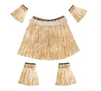 sharprepublic Unisex Adults Hawaiian Hula Skirt Women Men Grass Luau Fancy Dress Accessory - Straw Color, as described