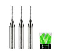 SHARPRO 3PCS Downcut Spiral Router Bit 1/4 Inch Shank 1/16 Inch Cutting Dia. 1/2 Inch xtra Long 2- Inch OVL. Solid Carbide Down Cut CNC Bit, Ideal for Wood Cutting, Slot Mortise, Engraving