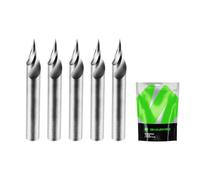 SHARPRO Chamfer Router Bits V Groove O Flute Spiral Router Bit 30 Degree 1/4 Inch Shank CNC Carbide V-bit for Engraving and Chamfering Lettering, Ideal for Wood, Acrylic and PVC (5PCS)