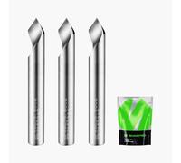 SHARPRO Chamfer Router Bits V Groove O Flute Spiral Router Bit 60 Degree 1/4 Inch Shank CNC Carbide V-bit for Engraving and Chamfering Lettering, Ideal for Wood, Metals(HB125-400) and PVC (3PCS)