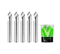SHARPRO Chamfer Router Bits V Groove O Flute Spiral Router Bit 60 Degree 1/4 Inch Shank CNC Carbide V-bit for Engraving and Chamfering Lettering, Ideal for Wood, Acrylic and PVC (5PCS)