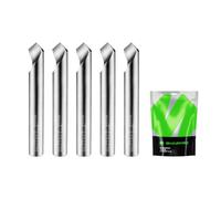 SHARPRO Chamfer Router Bits V Groove O Flute Spiral Router Bit 90 Degree 1/4 Inch Shank CNC Carbide V-bit for Engraving and Chamfering Lettering, Ideal for Wood, Acrylic and PVC (5PCS)