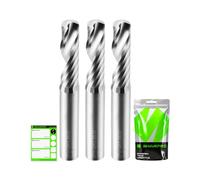 SHARPRO O Flute Upcut Spiral Router Bit 1/4 Inch Shank 1/4 Inch Cutting Dia. Carbide Single Flute CNC Router Bit, Ideal for Aluminum, Plastic, Acrylic, Wood, MDF and PVC