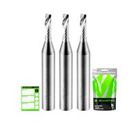 SHARPRO O Flute Upcut Spiral Router Bit 1/4 Inch Shank 1/8 Inch Cutting Dia. Carbide Single Flute CNC Router Bit, Ideal for Aluminum, Plastic, Acrylic, Wood, MDF and PVC