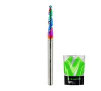 SHARPRO Tapered Ball Nose End Mill 1/8” Shank 8 Deg 2mm Tip Quark Smooth Coated Carbide CNC Spiral Router Bits for Wood & Metal Carving Engraving