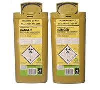 Sharps Bin 0.3L, Sharps Container With Safety Web for Needle Disposal, Eco Friendly Value Pack (Pack of 2)