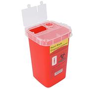 Sharps Bin, Plastic Clinical Waste Disposal Razors Blades Disposal Case Large Capacity Trash Storage Box Portable Sharps Container ffor Needle Disposal - Red
