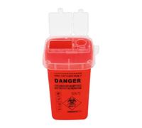 Sharps Bin Razor Blade Disposal Tin Shaver Disposal Box Sharps Disposal Container Plastic Waste Box Container for Tattoo Piercing Needles - Red