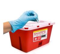 Sharps Container Large - Sharps Containers for Home Use and Labs - Portable Needle Disposal and Travel Size Biohazard Bin - 1 Gallon (Pack of 1)