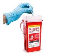 Sharps Container Small - Sharps Containers for Home Use and Labs - Portable Needle Disposal and Travel Size Biohazard Bin - 2 Quart (Pack of 1)