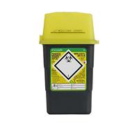 Sharpsafe 1 Litre 5th Generation Yellow /Grey -Sharps Bin Clinical Waste Disposal