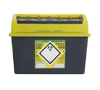 Sharpsafe SHARPS BIN 24LTR, Grey base, Yellow lid