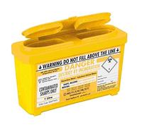 Sharpsguard Bin, 1 Litre, Yellow, Pack of 2