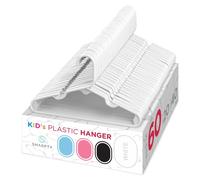 Sharpty White Children's Hangers Plastic, Kids Hangers Ideal for Everyday Standard Use, Baby Hangers (Kids 60 Pack)