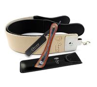 Sharpy - Cut Throat Razor Kit - Straight Razor for Men Leather Strop & Pouch Set - Hand Made Razor Genuine Leather Strap Belt