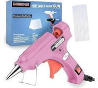 SHARRLA Hot Glue Gun, 20W UK Plug Mini Heats Up Glue Gun for Crafts, Hobby, Craft, Home Repairs, Fabric, Wood, Glass, Card, ON-Off Switch for DIY Arts (Glue Gun Pink)