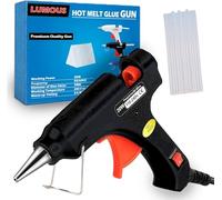 SHARRLA Hot Glue Gun, UK Plug Mini Heats Up Glue Gun for Crafts, Hobby, Craft, Home Repairs, Fabric, Wood, Glass, Card, ON-Off Switch for DIY Arts (20 WATT Black Glue Gun)