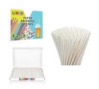 SHARRLA Paper Straws, 150 Pack Paper Drinking Straws Assorted Bio Degradable Drinking Paper Straws Wedding Party, Party Straws, Restaurant, Juice Drinking Straws (150Pcs White)