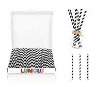 SHARRLA Paper Straws, Drinking Straws Assorted Bio Degradable Drinking Paper Straws Wedding Party, Party Straws, Restaurant, Juice Drinking Straws (450Pcs Black White Stripes)