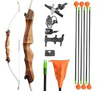 SHARROW 10-20Lbs Archery Recurve Bow Set Teenager 48" 54" Takedown Bow and Arrow Set for Youth Practice Training Bow Wooden Riser with 6pcs Safe Arrows for Junior Beginner Gift(48" 20LBS, bow set)