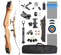 SHARROW Archery Recurve Bow and Arrows Set 66/68/70 inch Competition Athletic Bow 14-40lbs Longbow for Youth Adult Outdoor Training Shooting (24lbs/68, White)