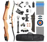 SHARROW Archery Recurve Bow and Arrows Set 66/68/70 inch Competition Athletic Bow 14-40lbs Longbow for Youth Adult Outdoor Training Shooting (30lbs/68, Black)