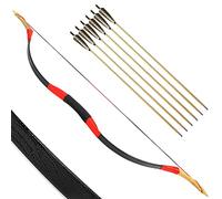 SHARROW Archery Traditional Bow Recurve Bow and Arrows Set Handmade Longbow Wooden Mongolian Horsebow Hunting Bow 20-50lbs for Adult Shooting Practice (50lbs, Type 8)