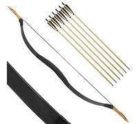 SHARROW Archery Traditional Bow Recurve Bow and Arrows Set Handmade Longbow Wooden Mongolian Horsebow Hunting Bow 20-50lbs for Adult Shooting Practice (50lbs, Type 10)