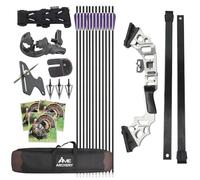 SHARROW Blitz Wolf X7 Straight Pull Bow Set, Orange/Silver Optional, 30-40 lbs Adjustable Draw Weight, Archery Target Shooting Kit for Beginners Outdoor Practice (Silver)