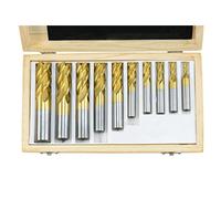 Shars 3/16-3/4'' 4 Flute Tin Coated Single End Center Cut End Mill Set 10PCS 404-5869, Metal Working Tools