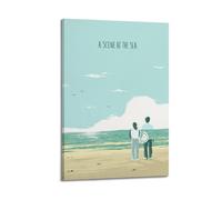 SHARU I EBRHU A Scene at The Sea Poster Wall Art Canvas Poster Modern Painting for Living Room Bed Room 24x36inch(60x90cm) Frame-style