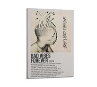 SHARU I EBRHU Bad Vibes Forever by XXXTENTACION Poster Wall Art Canvas Poster Modern Painting for Living Room Bed Room 08x12inch(20x30cm) Frame-style