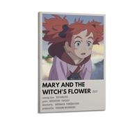 SHARU I EBRHU Mary And The Witch's Flower Poster Wall Art Canvas Poster Modern Painting for Living Room Bed Room 24x36inch(60x90cm) Frame-style