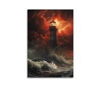 SHARU I EBRHU The Lighthouse Poster Wall Art Canvas Poster Modern Painting for Living Room Bed Room 24x36inch(60x90cm) Unframe-style