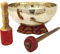 Sharvgun 9" Large Master Healing Hand Hammered Tibetan Singing Bowl ~ Great for Meditation, Yoga, Sound Bath, Mindfulness, Relaxation ~ Cushion, Carry Box, Wooden Mallet & Drumstick Included