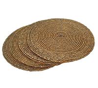 Sharvgun Golden Beaded Coaster Set Set of 6 Home kitchen Décor Drink Coaster Housewarming Gift