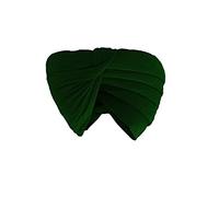Sharvgun Men's Casual Cotton Turban Traditional Indian Sardar Pagg Sikh Punjabi Pagri Shahi Dastar Cap Head Wrap 6 Meter Green