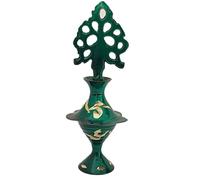 Sharvgun Vintage Surmadani, Kohl Bottle With Stick, Eye Liner Pot, Brass Surma Dani Box Kajal Holder Islamic Make Up Accessories-3.2" Tall Teal Green