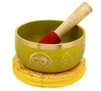 Sharvgun Yellow Buddhist Singing Bowl - Tuned to The 3rd Chakra Solar Plexus Chakra - Fine Quality Brass - 5 Inches - Ideal for Meditations, Ayurveda & Yoga