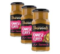 Sharwood's Aromatic Chinese Curry Sauce - Mild Spice Blend With Onion, Garlic & Ginger, Vegetarian Friendly, 425 g Jar (Pack of 3)