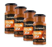 Sharwood's Indian Rogan Josh Sauce - Medium Spice Tomato Curry With Yoghurt & Cardamom, Vegetarian Friendly, 420 g Jar (Pack of 4)