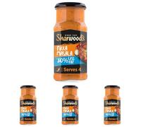 Sharwood's Indian Tikka Masala Sauce - 30% Less Fat, Tomato, Yogurt & Cream Blend, Mild Spice, 420 g Jar (Pack of 4)