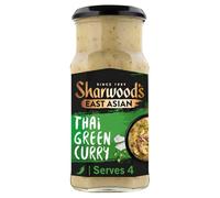 Sharwood's Thai Green Curry Sauce - Coconut Milk, Lemongrass & Green Chilli, Mild Thai Blend, 415 g Jar (Pack of 6)