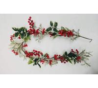 1.5m Natural Looking Artificial Glittered Leaves And Berries Garland Home Wall Door Mantel Fireplace Hanging Xmas Wedding Christmas Decorations