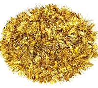 SHATCHI 1.8m/6ft Gold Luxury Deluxe Chunky Christmas Tinsel Garland Xmas Tree Decorations, one