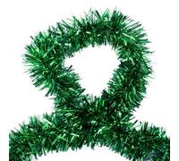 SHATCHI Luxury Deluxe Chunky Christmas Green Tinsel Garland Tree Decoration Xmas Home Décor 180cm 6ft