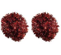 SHATCHI 1.8m/6ft Red Luxury Deluxe Chunky Christmas Tinsel Garland Xmas Tree Decorations, one (Pack of 2)
