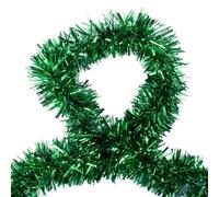 Shatchi 1.8m Luxury Deluxe Chunky Christmas Tinsel Garland Xmas Tree Decorations in Green Shatchi Green