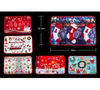 Shatchi 1 x Christmas Doormat Christmas Theme Printed Soft Floor Mats in Red Shatchi Red